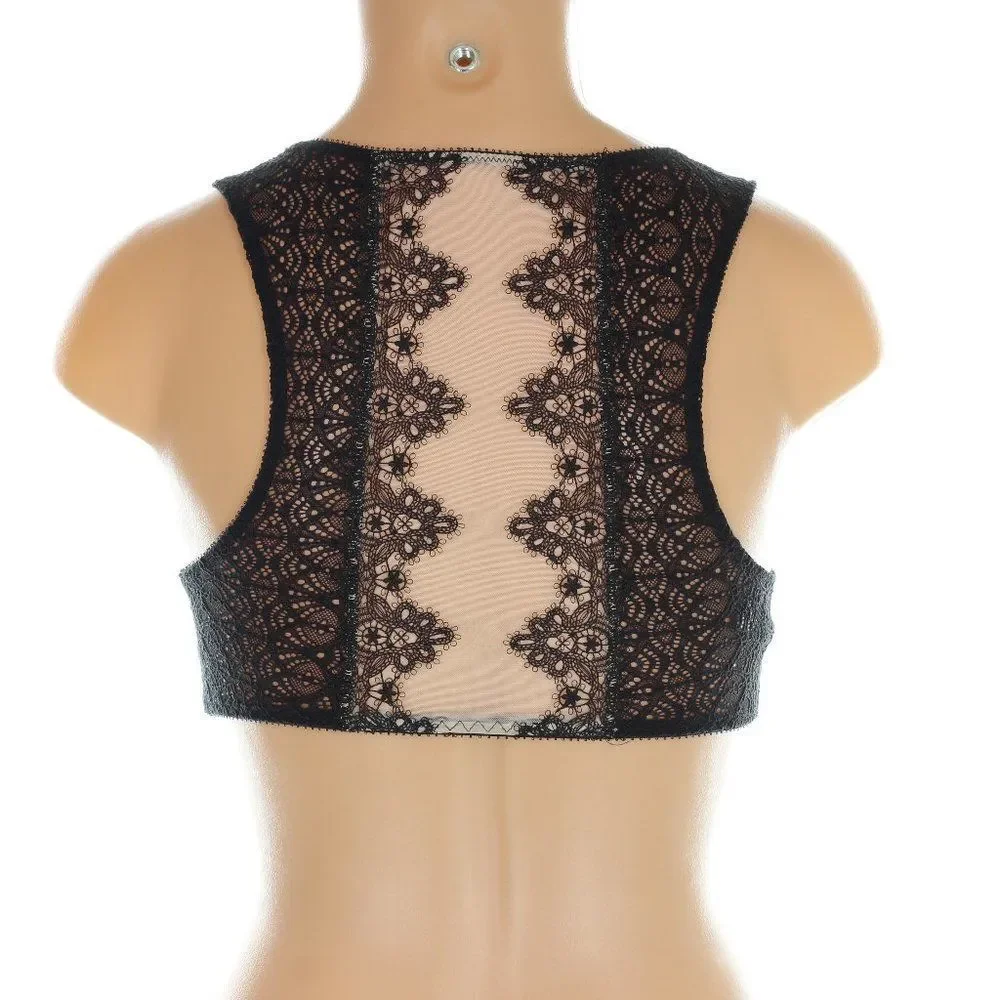 NWT Victoria's Secret Dream Angels Black Lace Bralette Nude Underlay - Size XS